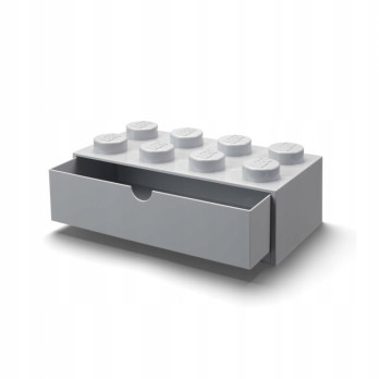 Pojemnik klocek z szufladą Lego Brick 8 Desk Drawer szary Grey Prezent