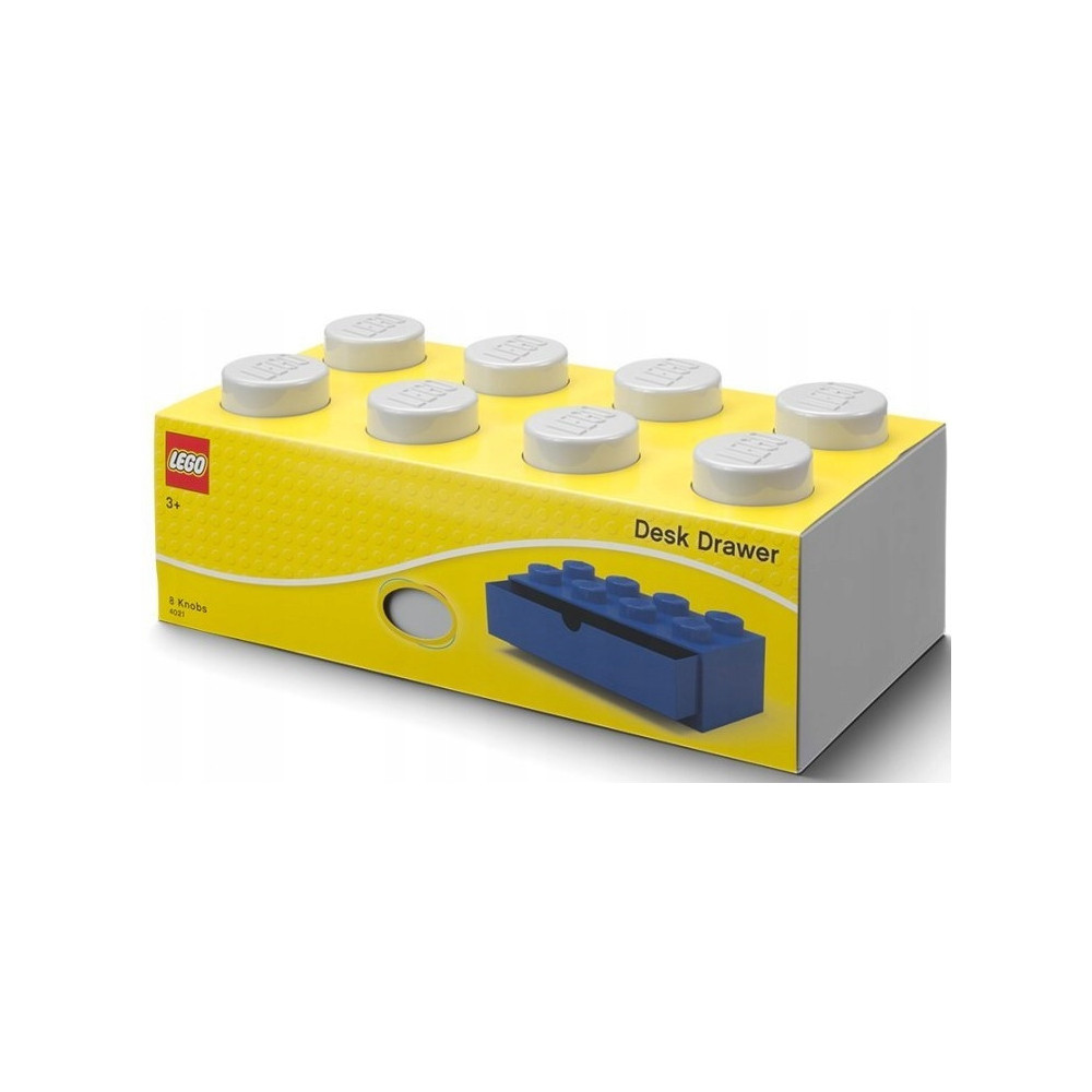 Pojemnik klocek z szufladą Lego Brick 8 Desk Drawer szary Grey Prezent