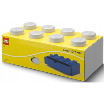 Pojemnik klocek z szufladą Lego Brick 8 Desk Drawer szary Grey Prezent