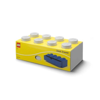 Pojemnik klocek z szufladą Lego Brick 8 Desk Drawer szary Grey Prezent