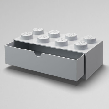 Pojemnik klocek z szufladą Lego Brick 8 Desk Drawer szary Grey Prezent