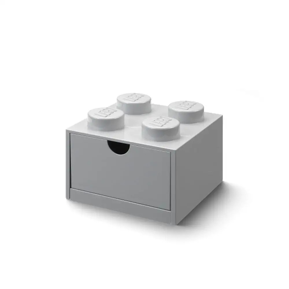LEGO POJEMNIK KLOCEK Z SZUFLADĄ CZWÓRKA JASNOSZARY NA KLOCKI ZABAWKI