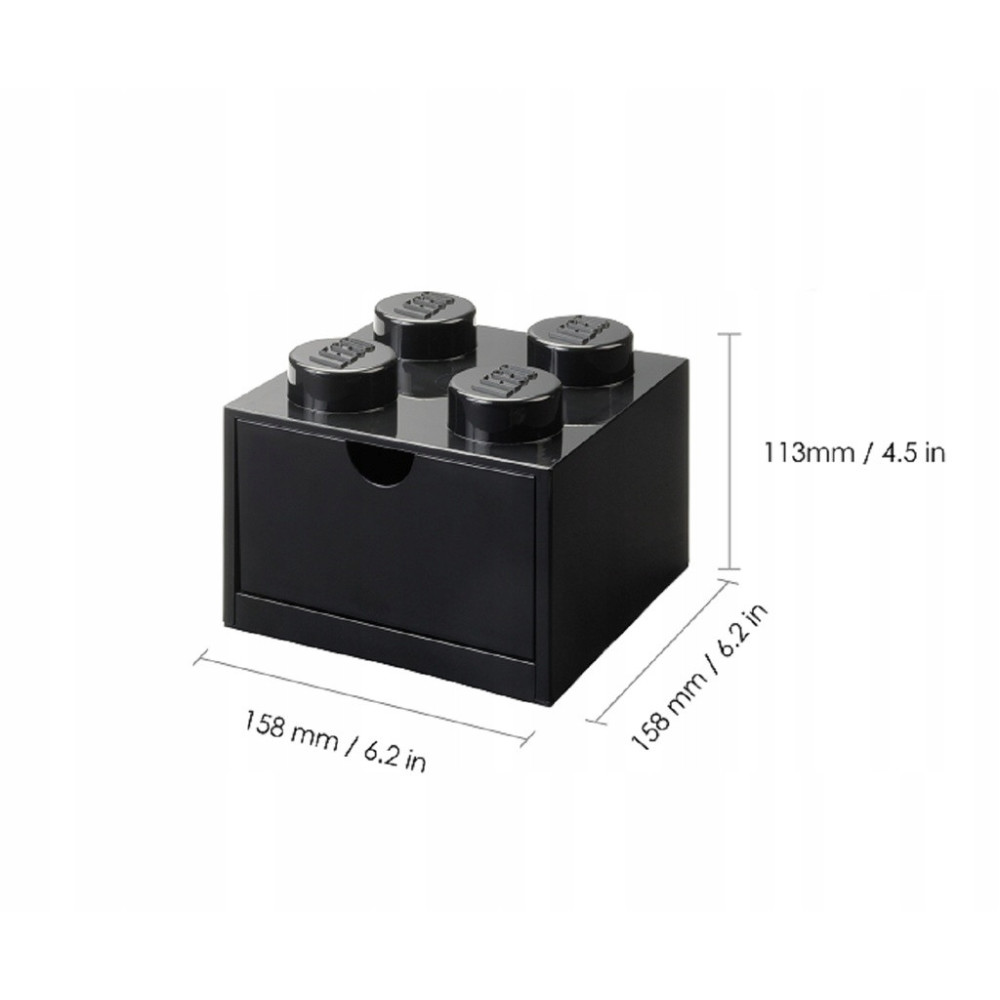 LEGO 40201733 SZUFLADA KLOCEK Z 4 WYPUSTKAMI CZARNA BLACK POJEMNIK