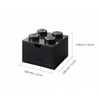 LEGO 40201733 SZUFLADA KLOCEK Z 4 WYPUSTKAMI CZARNA BLACK POJEMNIK