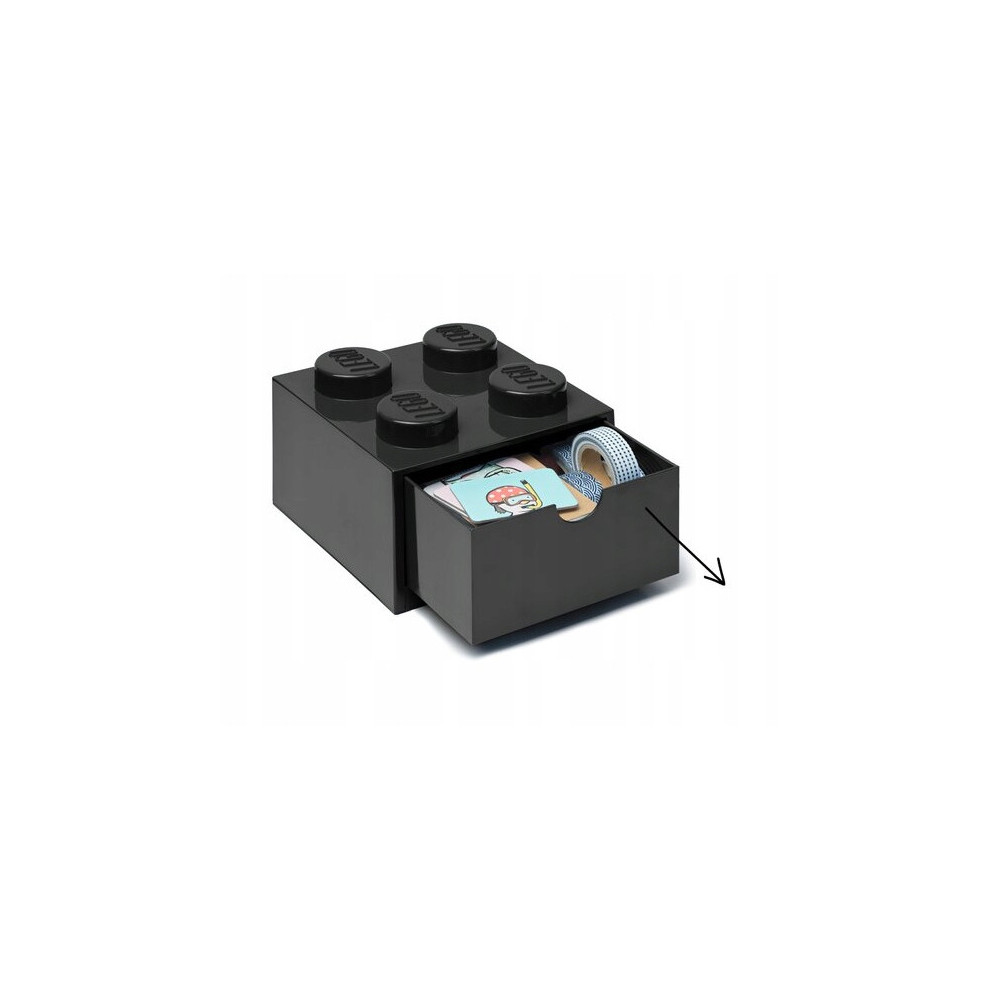 LEGO 40201733 SZUFLADA KLOCEK Z 4 WYPUSTKAMI CZARNA BLACK POJEMNIK