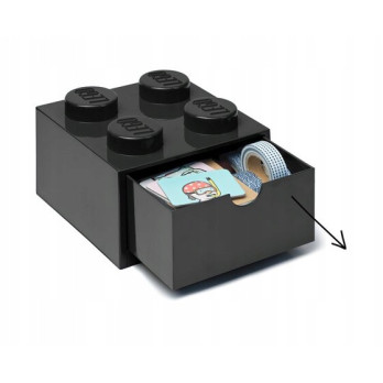 LEGO 40201733 SZUFLADA KLOCEK Z 4 WYPUSTKAMI CZARNA BLACK POJEMNIK