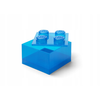 LEGO POJEMNIK PUDEŁKO KLOCEK 4 PRZEZROCZYSTY NIEBIESKI 25 cm 40090805