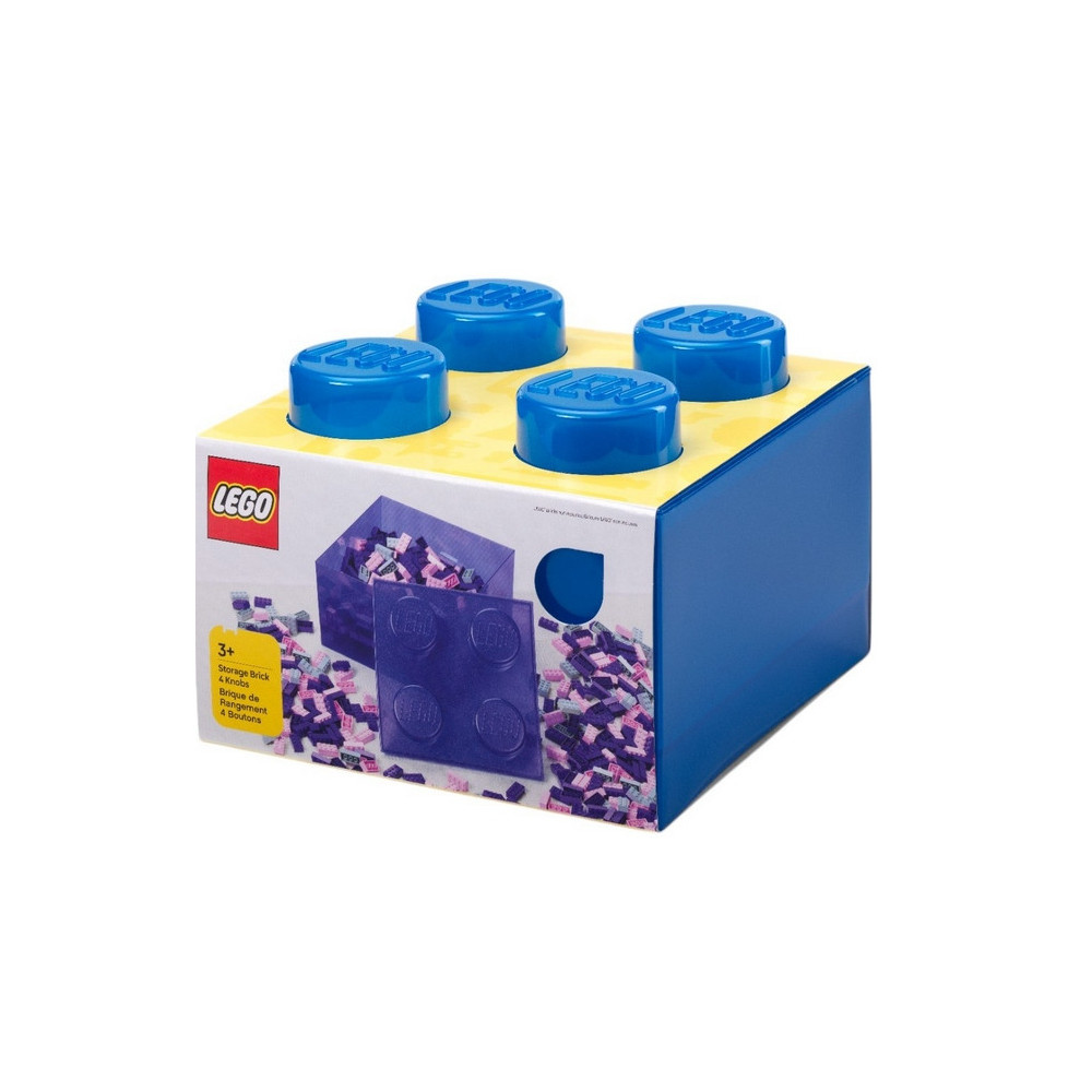 LEGO POJEMNIK PUDEŁKO KLOCEK 4 PRZEZROCZYSTY NIEBIESKI 25 cm 40090805