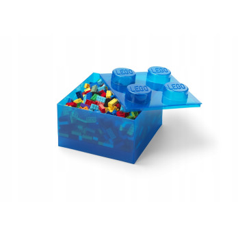 LEGO POJEMNIK PUDEŁKO KLOCEK 4 PRZEZROCZYSTY NIEBIESKI 25 cm 40090805