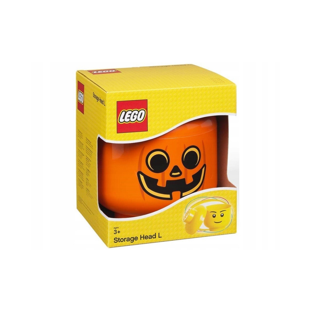 Duża Głowa Dynia – Pojemnik na Klocki, Halloween, Oryginalny Organizer LEGO