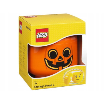 Duża Głowa Dynia – Pojemnik na Klocki, Halloween, Oryginalny Organizer LEGO