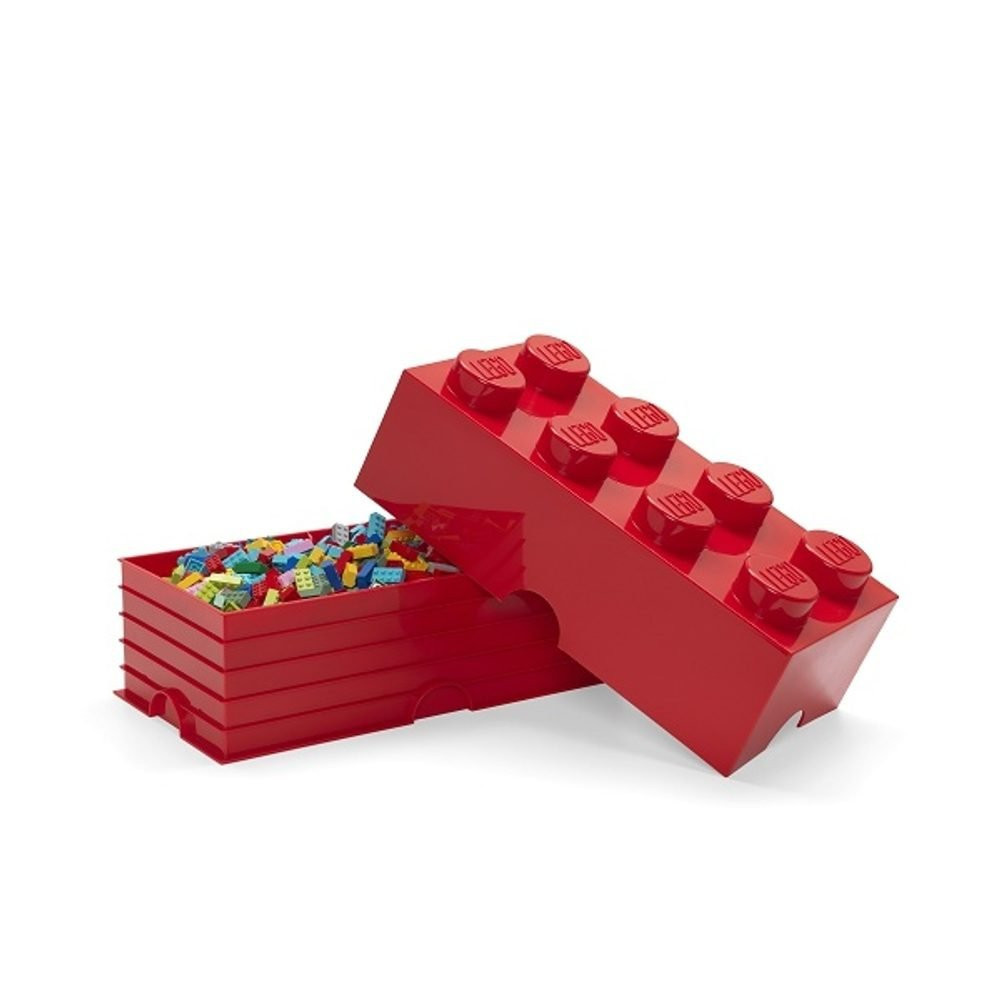 LEGO Pojemnik Klocek 8 Czerwony Box na Klocki Duży Stylowy Organizer