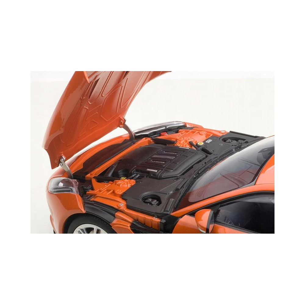 METALOWY MODEL JAGUAR POMARAŃCZOWY F-TYPE DŹWIĘK ŚWIATŁA LED PREZENT 1:24