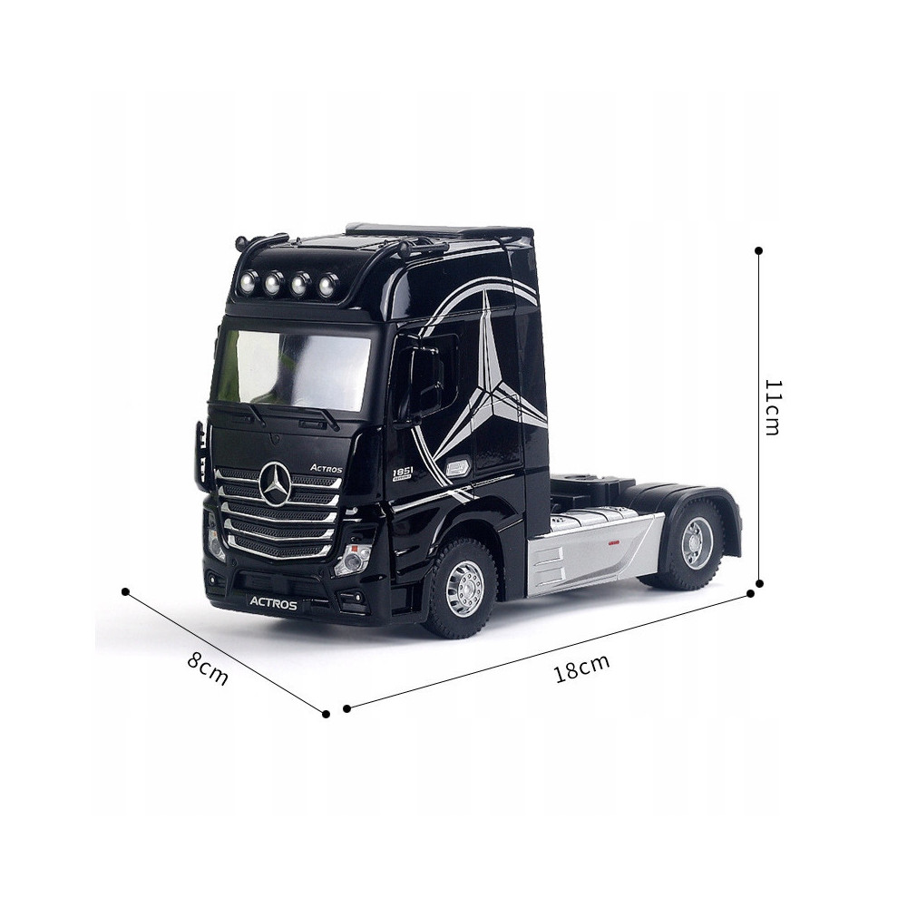MODEL SAMOCHODU 1:24 MERCEDES-BENZ CIĘŻARÓWKA ACTROS CZARNY DŹWIĘK ŚWIATŁO