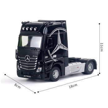 MODEL SAMOCHODU 1:24 MERCEDES-BENZ CIĘŻARÓWKA ACTROS CZARNY DŹWIĘK ŚWIATŁO