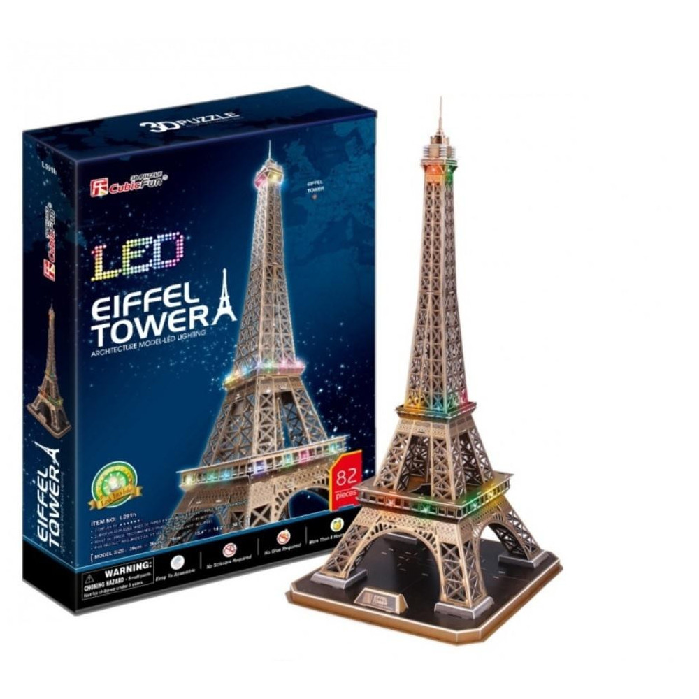 Puzzle 3D Wieża Eiffla Cubicfun 82 Elementy Zestaw Prezent