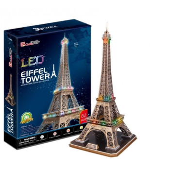 Puzzle 3D Wieża Eiffla Cubicfun 82 Elementy Zestaw Prezent