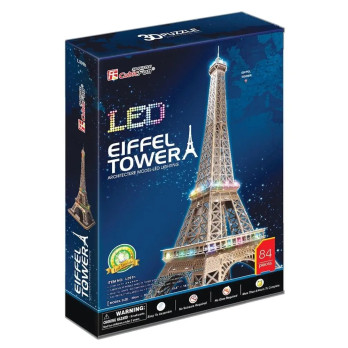 Puzzle 3D Wieża Eiffla Cubicfun 82 Elementy Zestaw Prezent