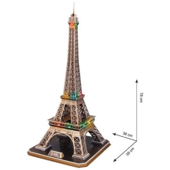 Puzzle 3D Wieża Eiffla Cubicfun 82 Elementy Zestaw Prezent