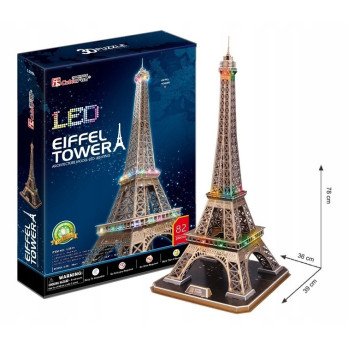 Puzzle 3D Wieża Eiffla Cubicfun 82 Elementy Zestaw Prezent