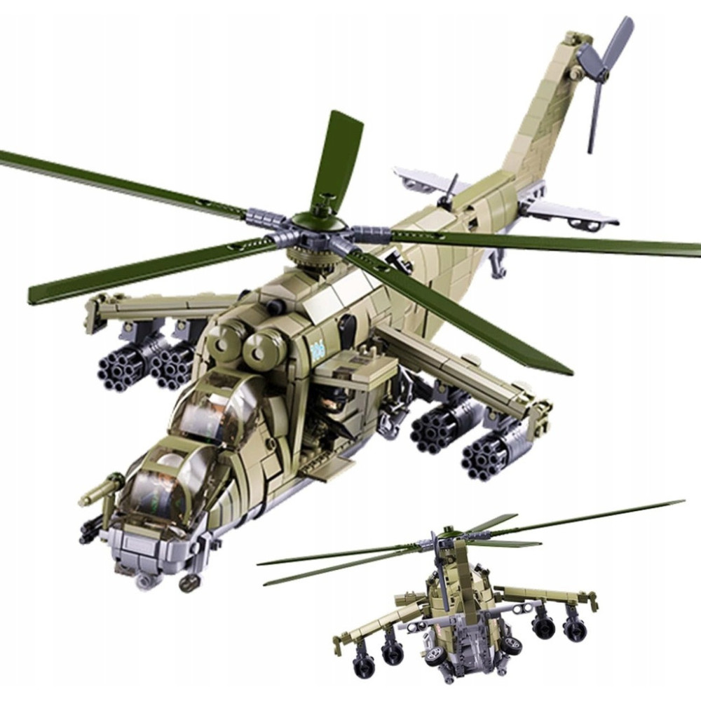KLOCKI KONSTRUKCYJNE HELIKOPTER SZTURMOWY MI-24S 893 ELEMENTÓW 1:35 MODEL