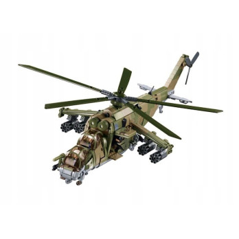 KLOCKI KONSTRUKCYJNE HELIKOPTER SZTURMOWY MI-24S 893 ELEMENTÓW 1:35 MODEL