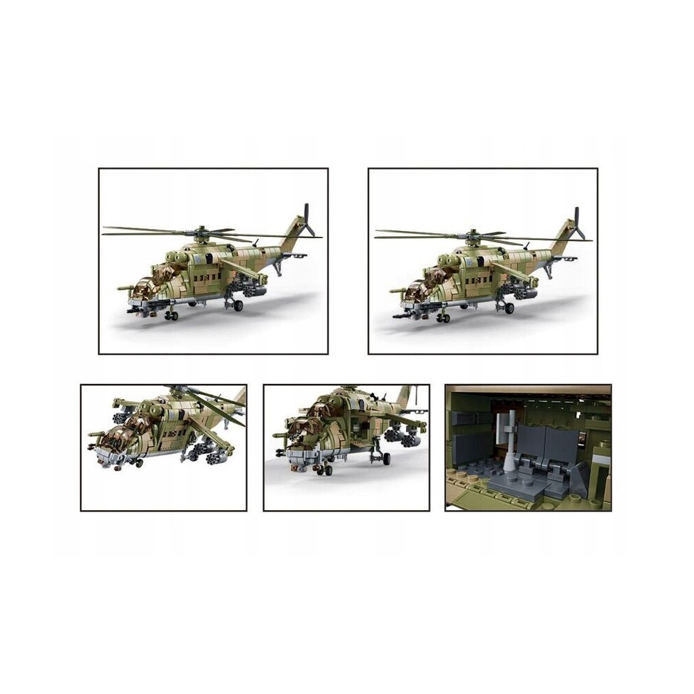 KLOCKI KONSTRUKCYJNE HELIKOPTER SZTURMOWY MI-24S 893 ELEMENTÓW 1:35 MODEL
