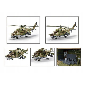 KLOCKI KONSTRUKCYJNE HELIKOPTER SZTURMOWY MI-24S 893 ELEMENTÓW 1:35 MODEL