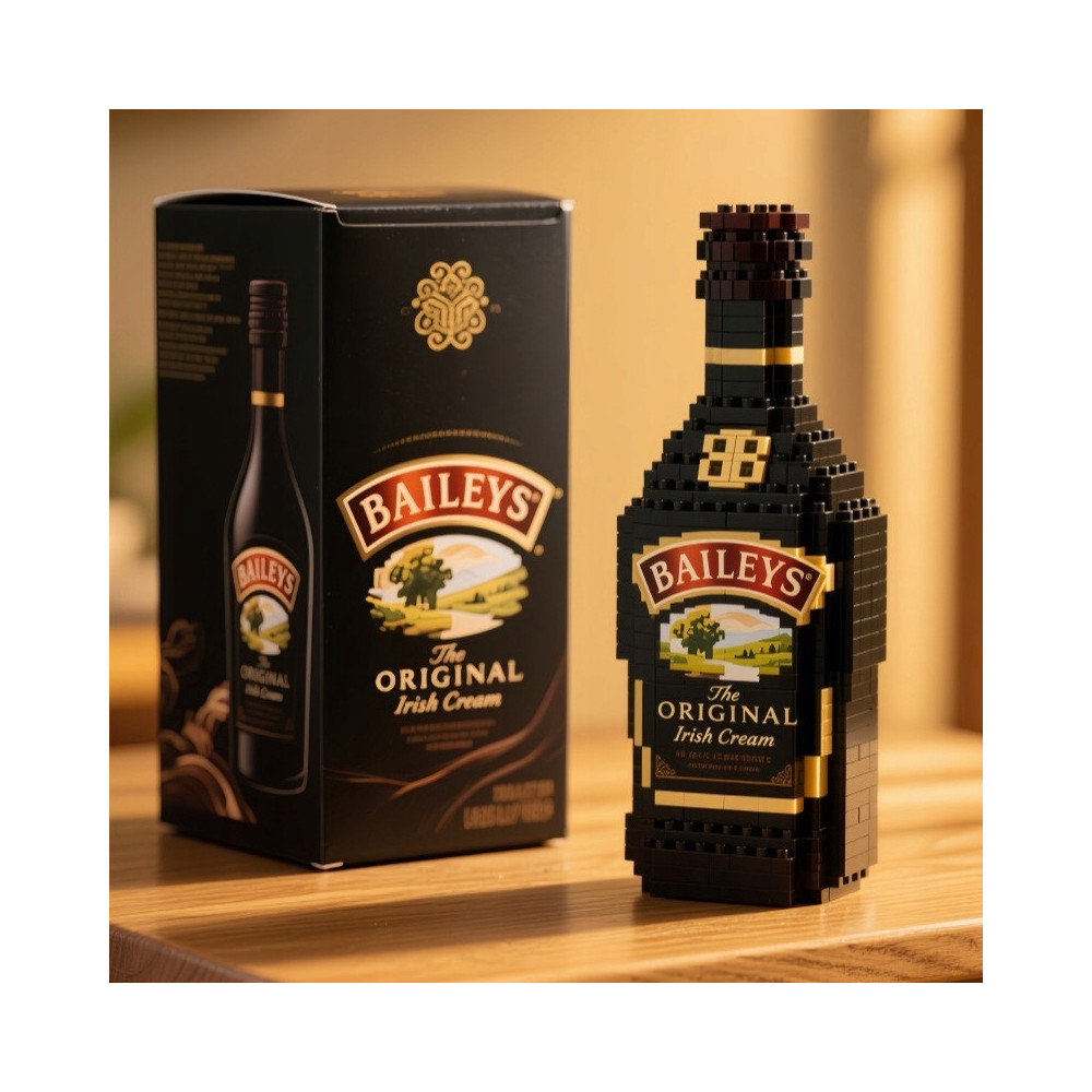 KLOCKI 3D DLA DOROSŁYCH BAILEYS BUTELKA DEKORACJA KOLEKCJONERSKA PREZENT