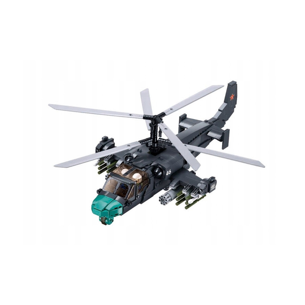 KLOCKI KONSTRUKCYJNE HELIKOPTER WOJSKOWY KA-52 913 ELEMENTÓW 1:35 MODEL