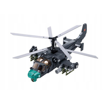 KLOCKI KONSTRUKCYJNE HELIKOPTER WOJSKOWY KA-52 913 ELEMENTÓW 1:35 MODEL