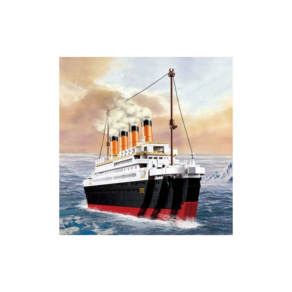 KLOCKI KONSTRUKCYJNE DUŻY TITANIC ZESTAW 1012 KLOCKÓW DO UŁOŻENIA FIGURKI