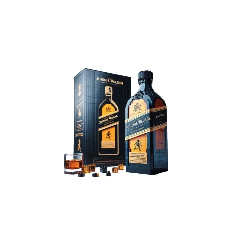 KLOCKI 3D DLA DOROSŁYCH JOHNNIE WALKER BUTELKA DEKORACJA KOLEKCJONERSKA