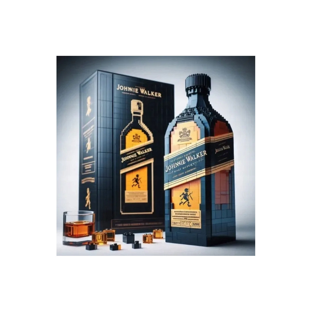 KLOCKI 3D DLA DOROSŁYCH JOHNNIE WALKER BUTELKA DEKORACJA KOLEKCJONERSKA