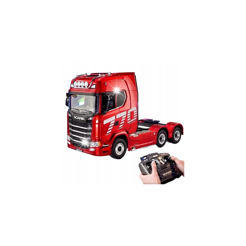 TIR CIĘŻARÓWKA CIĄGNIK SIODŁOWY HUINA 1501 ŚWIATŁA ZDALNIE STEROWANA RC RED