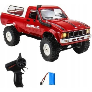 AUTO ZDALNIE STEROWANE RC CRAWLER WPL C24 RED CZERWONE OFF-ROAD LED