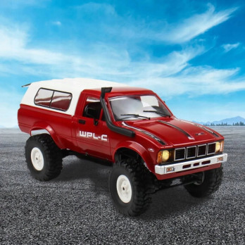 AUTO ZDALNIE STEROWANE RC CRAWLER WPL C24 RED CZERWONE OFF-ROAD LED
