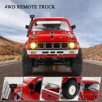 AUTO ZDALNIE STEROWANE RC CRAWLER WPL C24 RED CZERWONE OFF-ROAD LED