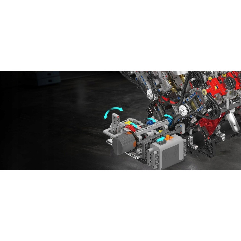 Klocki Mould King 10130 Silnik F488 3.9L V8 Twin-Turbo Model Technic BOX