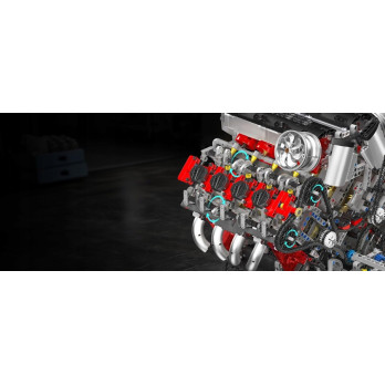Klocki Mould King 10130 Silnik F488 3.9L V8 Twin-Turbo Model Technic BOX