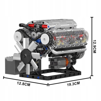 KLOCKI MOULD KING 10088 MODEL SILNIKA V8 OŚMIOCYLINDROWY SILNIK BENZYNOWY