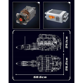 Klocki Mould King 10168 Silnik V8 TWIN-TURBO Engine Model Konstrukcyjny BOX