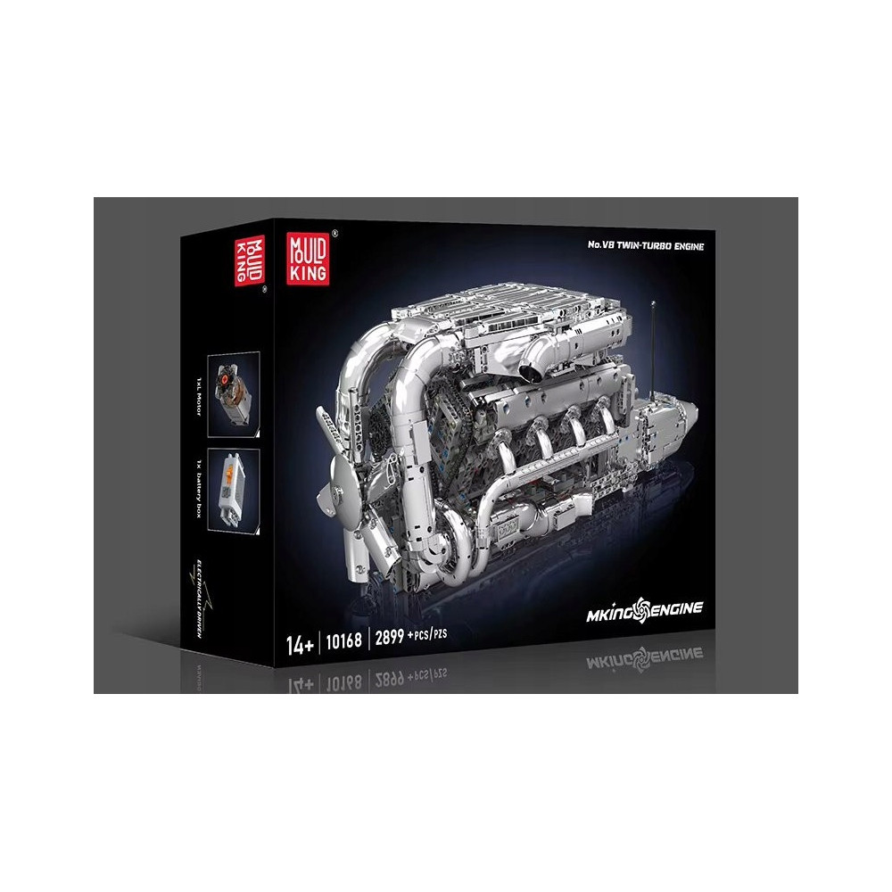 Klocki Mould King 10168 Silnik V8 TWIN-TURBO Engine Model Konstrukcyjny BOX