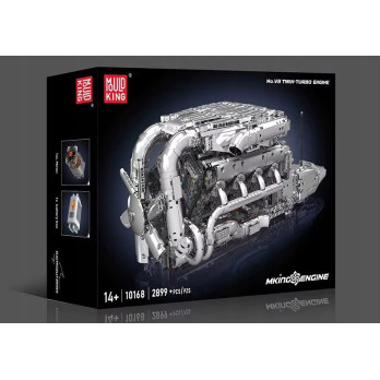 Klocki Mould King 10168 Silnik V8 TWIN-TURBO Engine Model Konstrukcyjny BOX