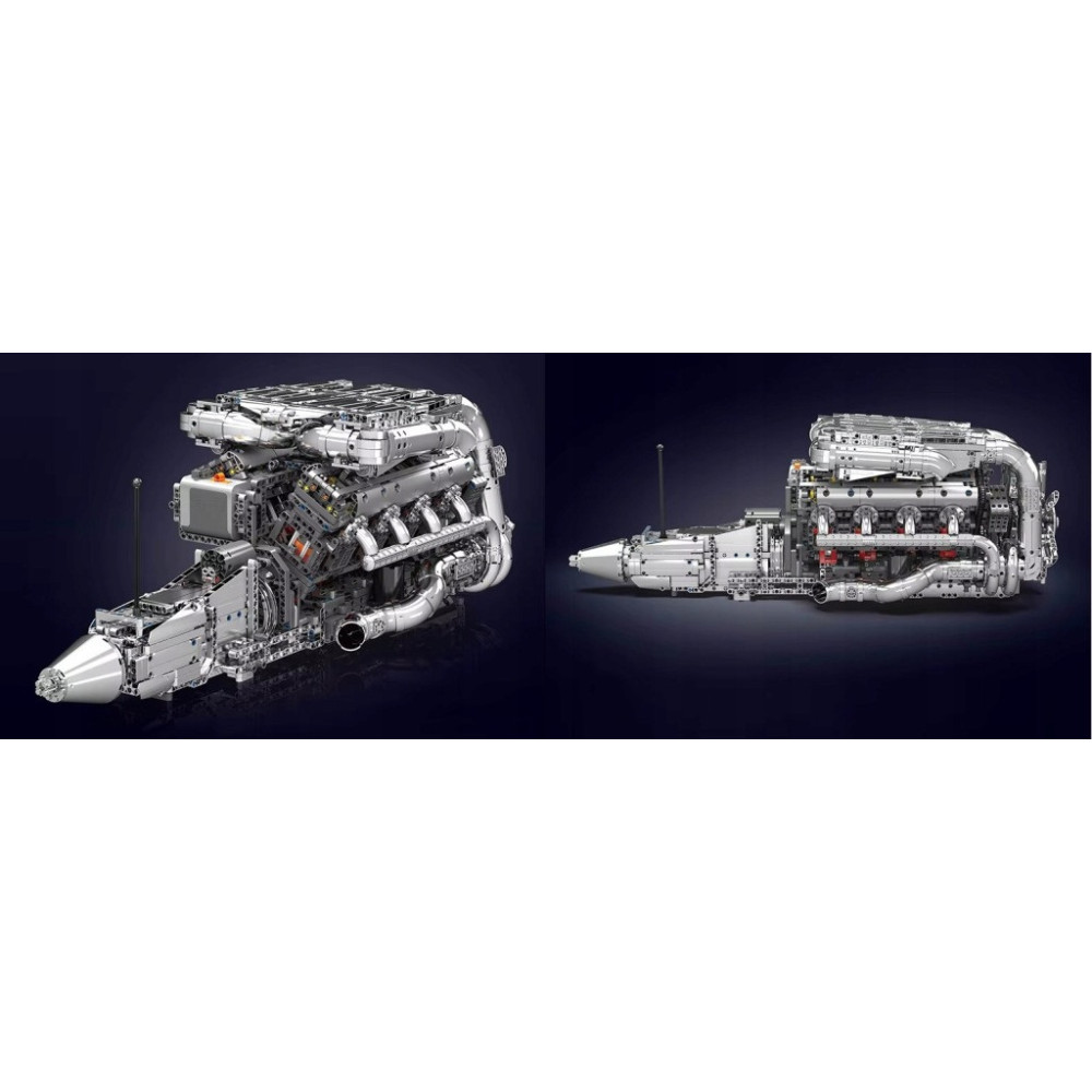 Klocki Mould King 10168 Silnik V8 TWIN-TURBO Engine Model Konstrukcyjny BOX