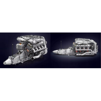 Klocki Mould King 10168 Silnik V8 TWIN-TURBO Engine Model Konstrukcyjny BOX