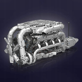 Klocki Mould King 10168 Silnik V8 TWIN-TURBO Engine Model Konstrukcyjny BOX
