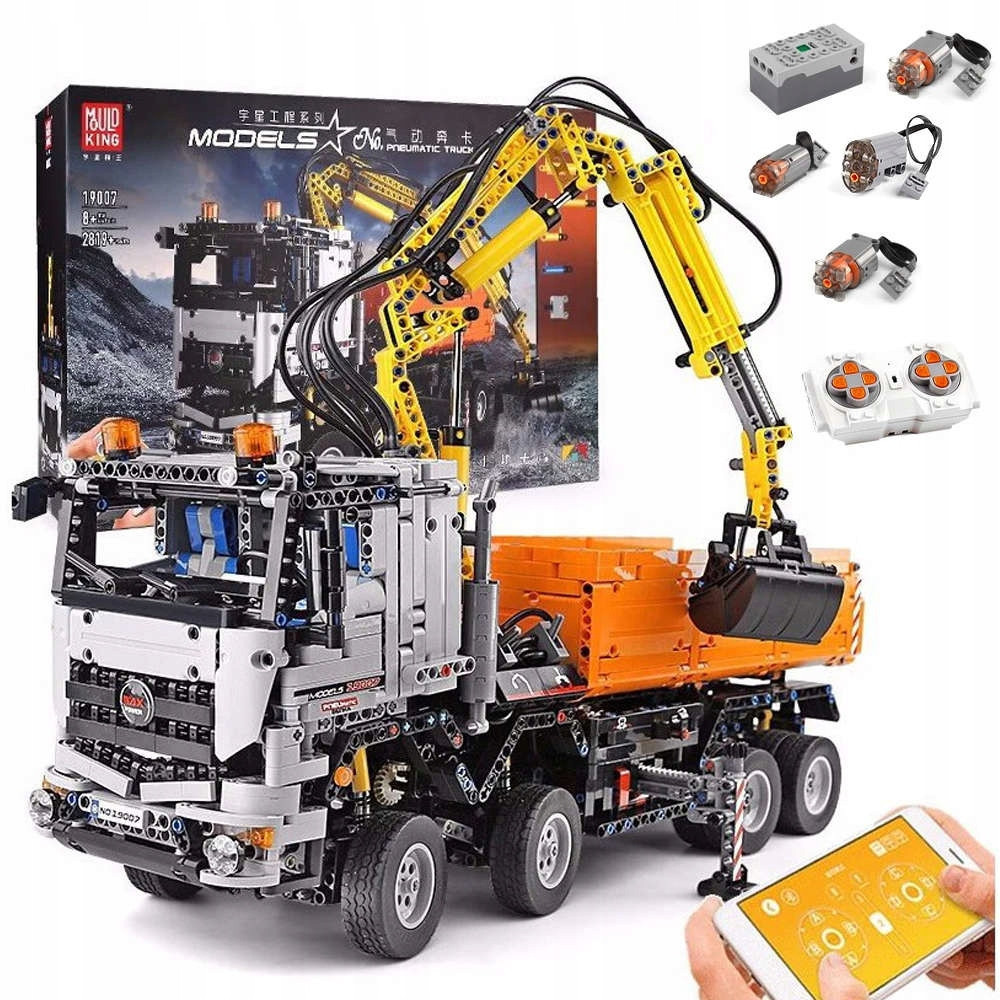 Klocki Mould King 19007 Ciężarówka Mercedes-Benz Arocs Pneumatic HDS Truck