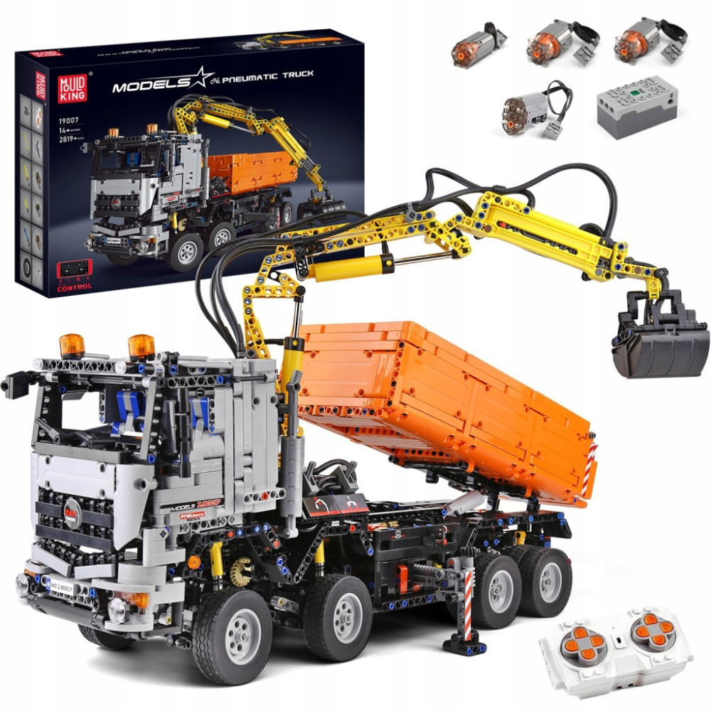 Klocki Mould King 19007 Ciężarówka Mercedes-Benz Arocs Pneumatic HDS Truck