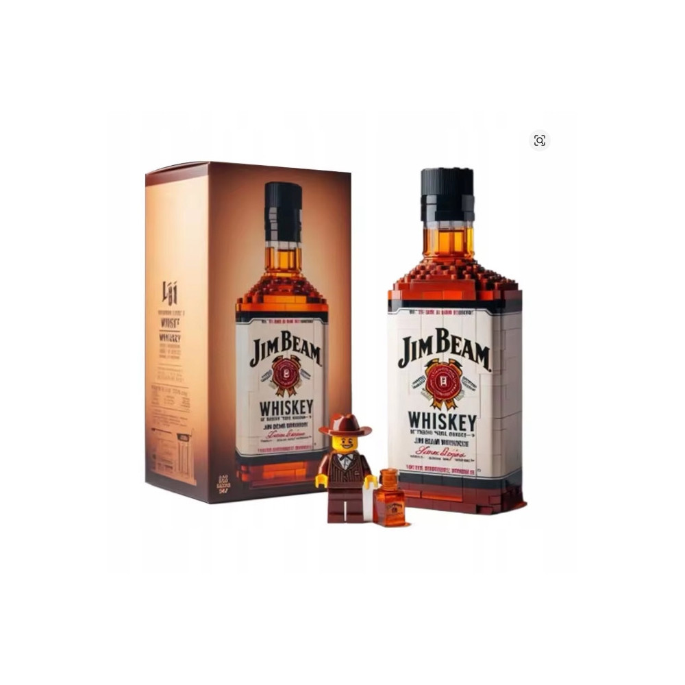 KLOCKI 3D DLA DOROSŁYCH JIM BEAM BUTELKA DEKORACJA KOLEKCJONERSKA ZESTAW